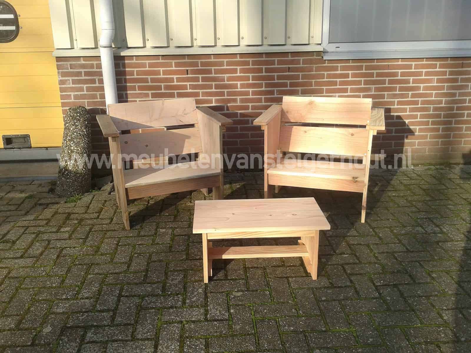 Schuine streep auteursrechten Structureel Loungestoel douglas steigerhout | Meubelen van Steigerhout