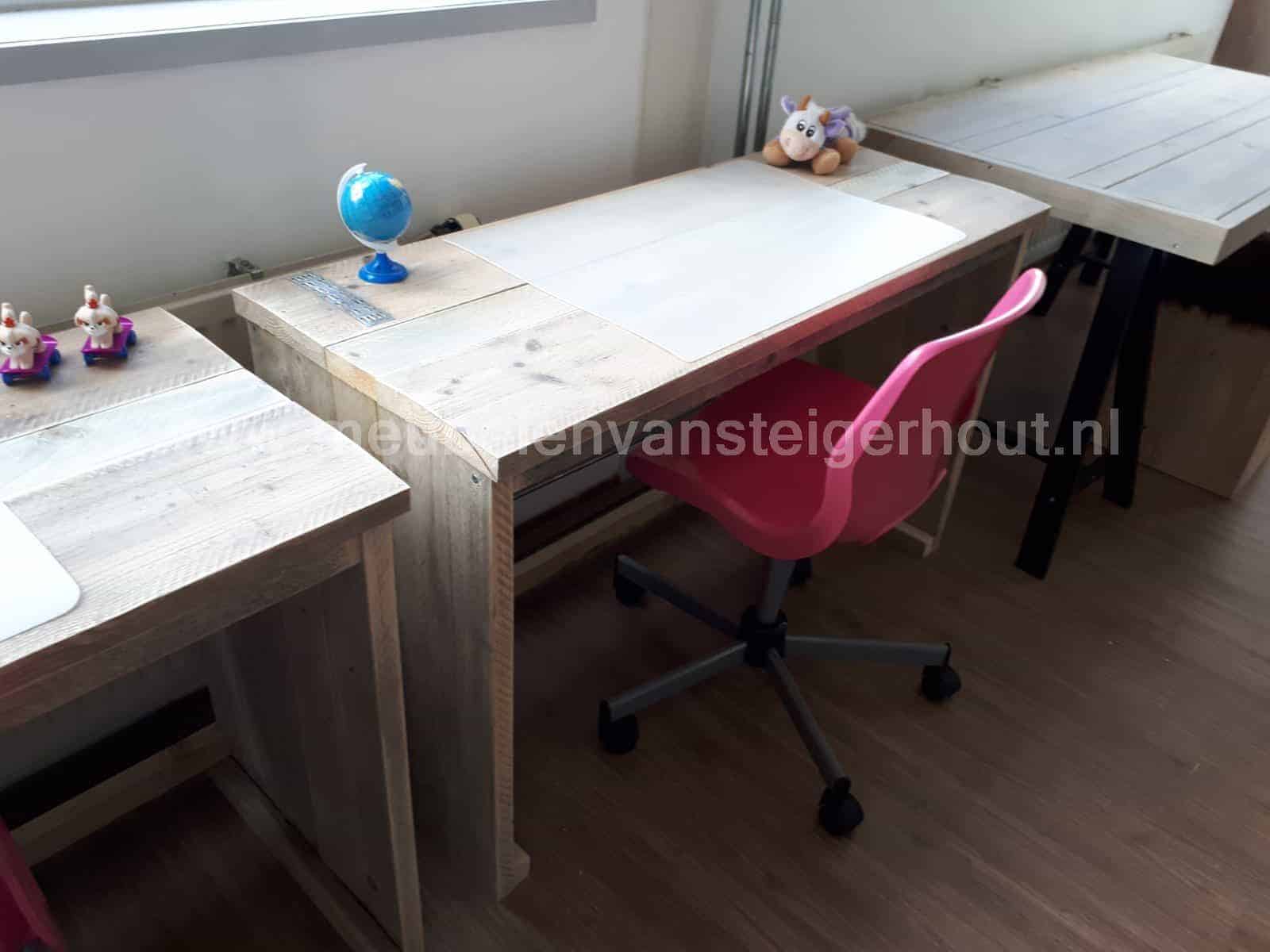 Slink huid Airco Steigerhout kinderbureau met GRATIS bureaustoel | Meubelen van Steigerhout