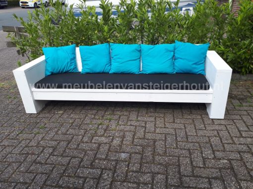Loungebank steigerhout wit sale 250 cm