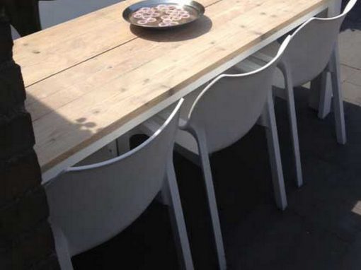 Showroom leegverkoop steigerhout goedkope houten tafel